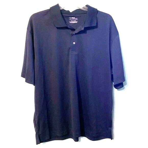 PGA Tour Golf Polo 2X Black Sleeve Button Logo Workout Sports Fashion Plus Size - Picture 1 of 6